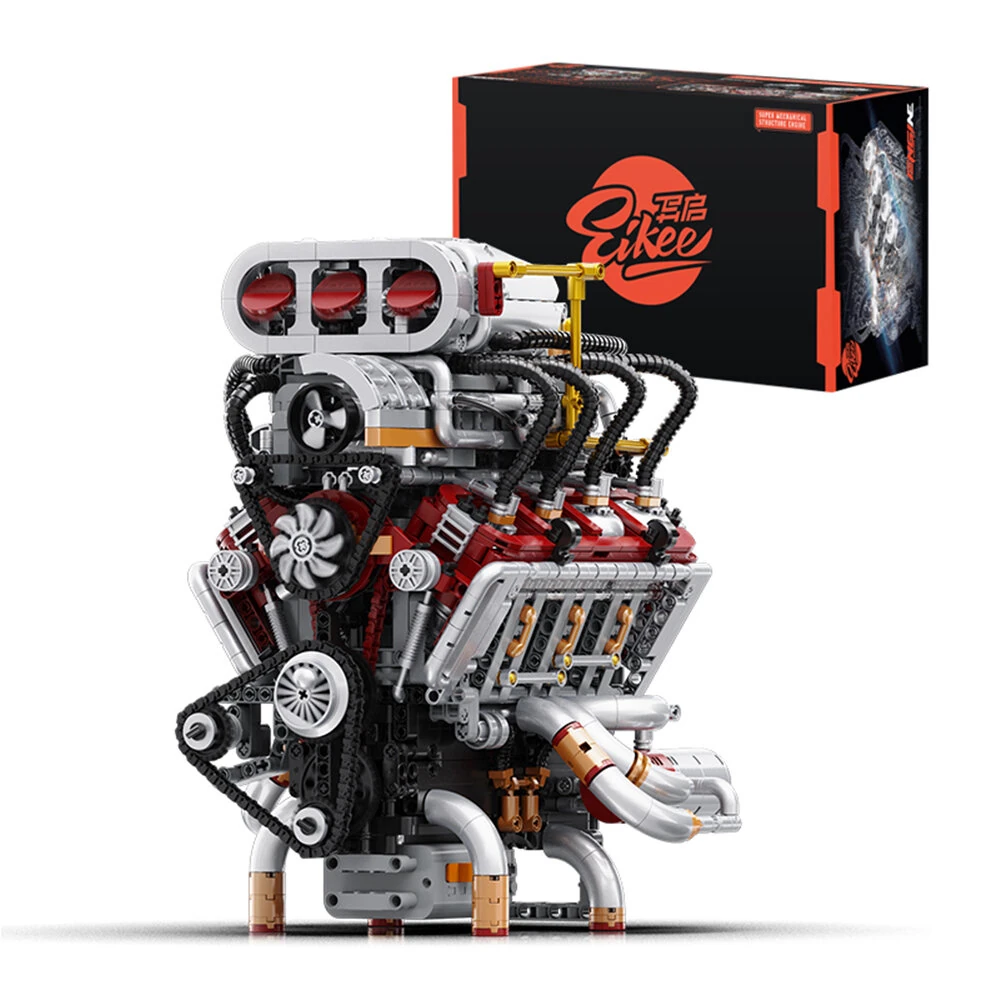 Eikee Y15001 V8 Engine Model / Y15002 Engine Model / Y15004 V12 Engine Model / Y15010 Horizontally Opposed Engine Model Building Blocks Kit Mechanical Assembly Toys Boys Collection Gifts — image 1