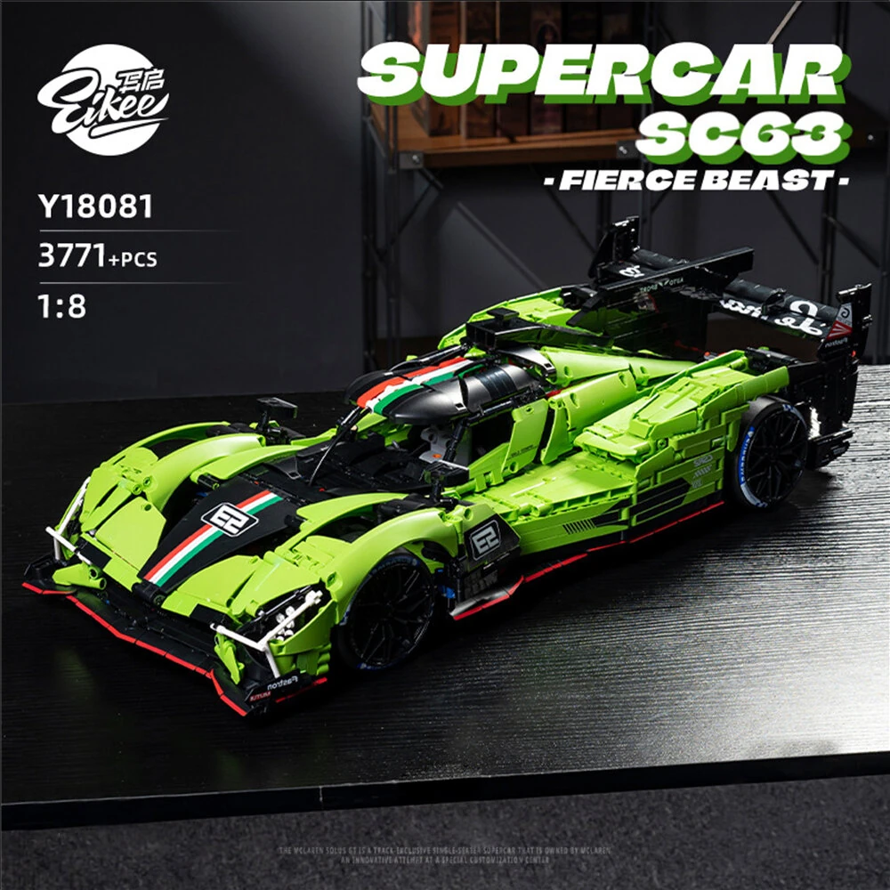 Eikee Y18080/Y18081 1:8 LE MANS 499P/SC63 Sports Car Model Building Blocks Kit DIY Toy Collection Gift — view 4