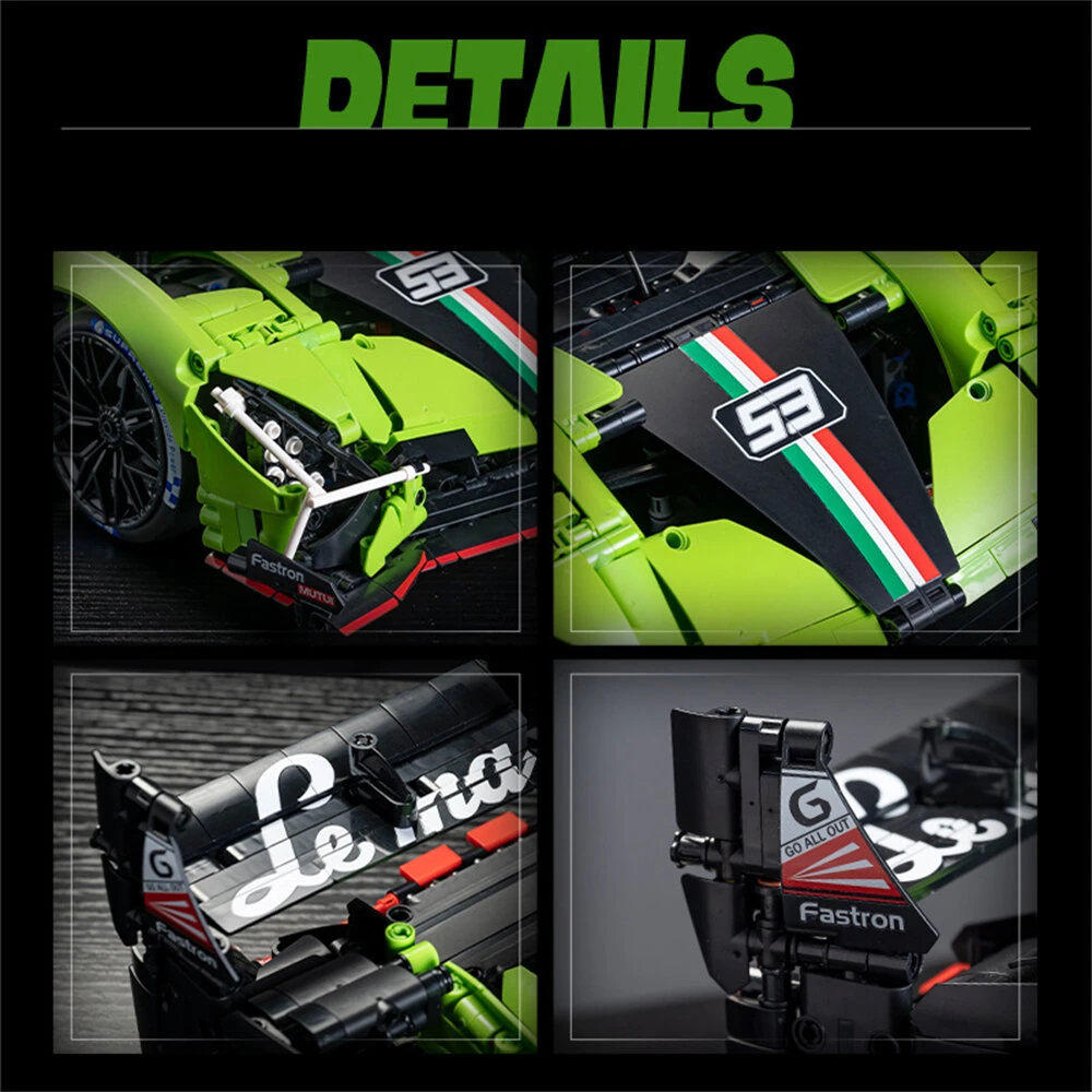 Eikee Y18080/Y18081 1:8 LE MANS 499P/SC63 Sports Car Model Building Blocks Kit DIY Toy Collection Gift — view 5