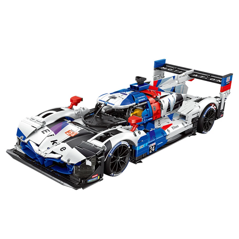 Eikee Y18082 1/8 MANS M V8 Blue Supercar Building Blocks Kit 3507PCS RC Racing Vehicles Model Desktop Ornament Collect Toys Gift — view 10