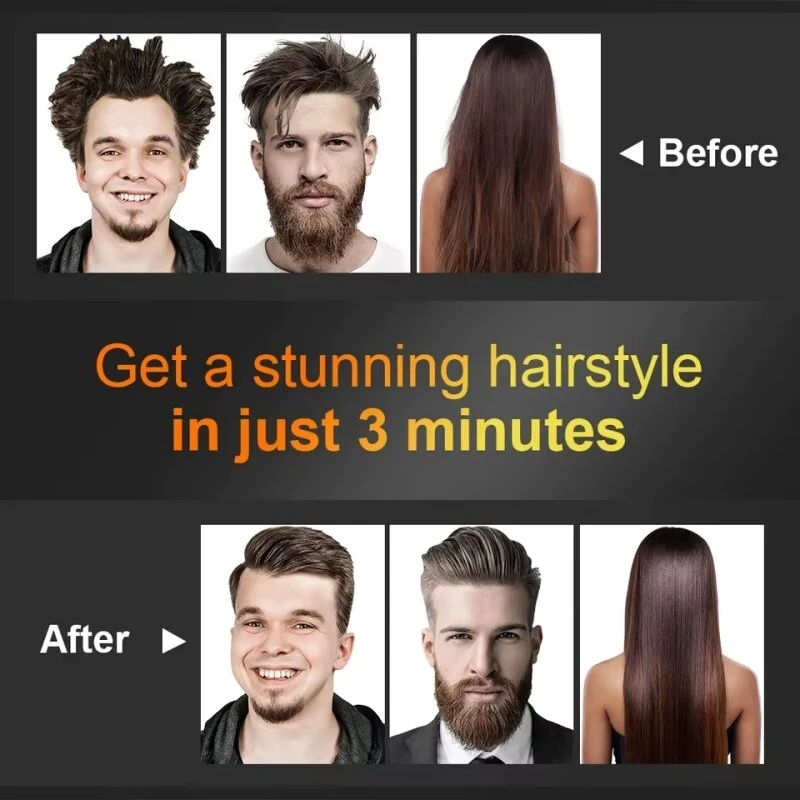 Electric Beard Hair Straightener Brush 12 Heat Settings Adjustable Fast Heating Anti-Scald Design Hair Comb with LCD Display — view 6