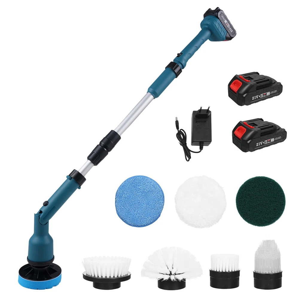 Electric Cleaning Brush 350W 10000mAh Battery 600/1000RPM IPX7 Waterproof with 8 Interchangeable Heads and Extendable Shaft for Bathroom Kitchen Car Cleaning — view 11