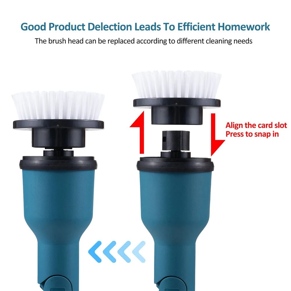Electric Cleaning Brush 350W 10000mAh Battery 600/1000RPM IPX7 Waterproof with 8 Interchangeable Heads and Extendable Shaft for Bathroom Kitchen Car Cleaning — view 5