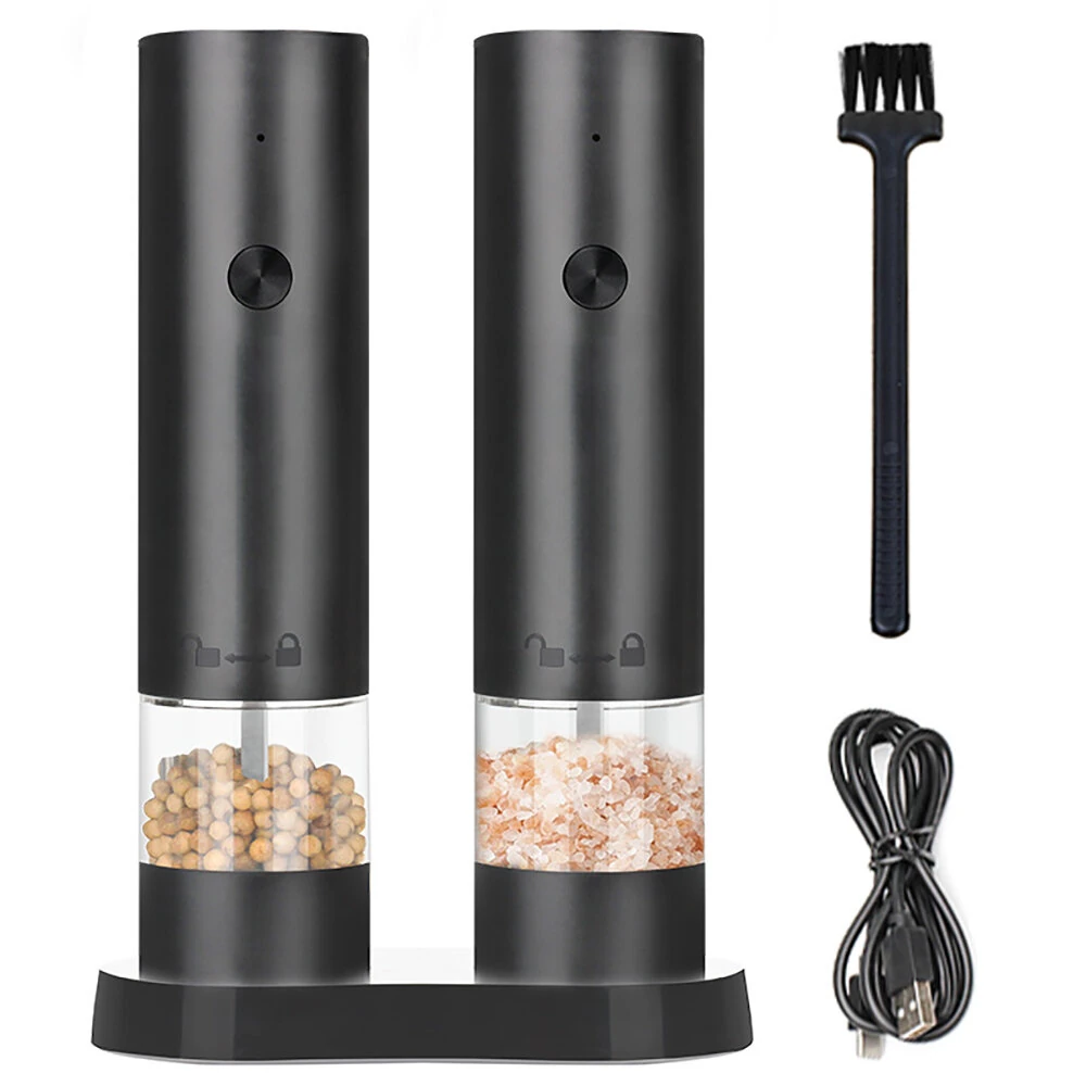 Electric Grinder USB Charging Electric Pepper Grinder Black Peppercorns Sea Salt Grinder Adjustable Coarseness Large Capacity Automatic Spice Grinder Kitchen Cooking Tool — view 2