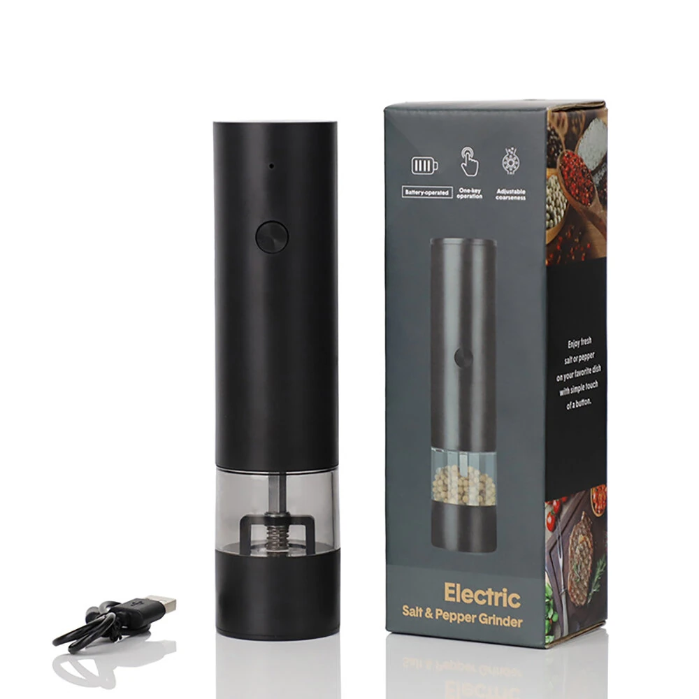 Electric Grinder USB Charging Electric Pepper Grinder Black Peppercorns Sea Salt Grinder Adjustable Coarseness Large Capacity Automatic Spice Grinder Kitchen Cooking Tool — view 6