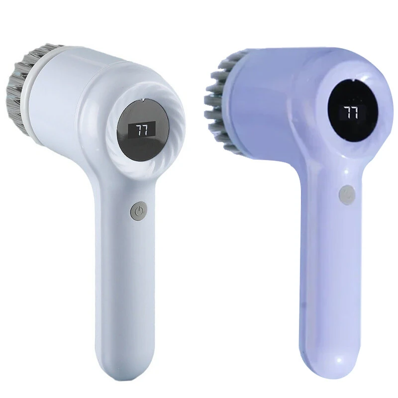 Electric Spin Scrubber Rechargeable Cleaning Brush IPX7 Waterproof 120 Min Work Time with 5 Brush Heads USB Charging for Bathroom Kitchen Basin — Pricio