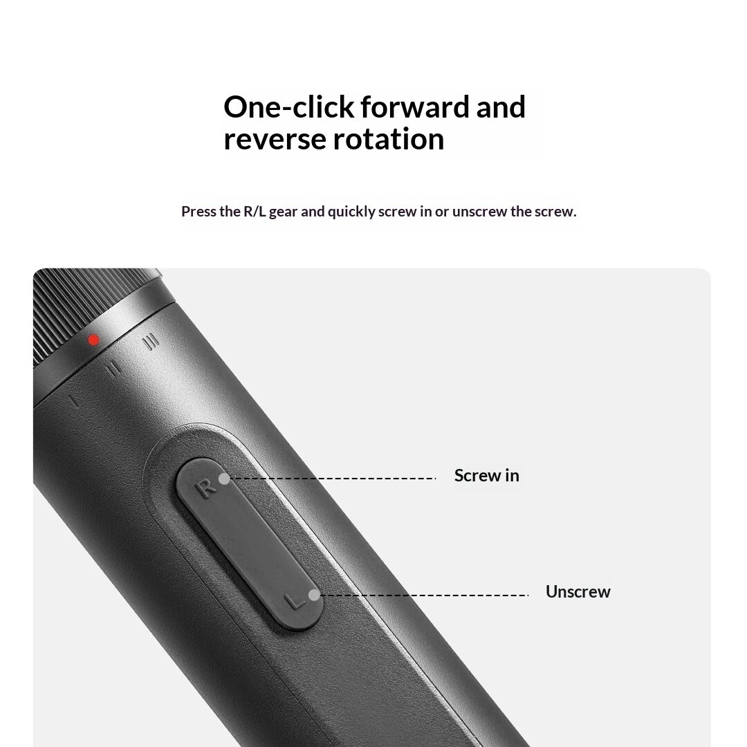 Electric Straight Handle Screwdriver 2000mAh 4N.m 3-Torque Settings Magnetic Bits Ring LED Forward And Reverse With Storage Case — view 4