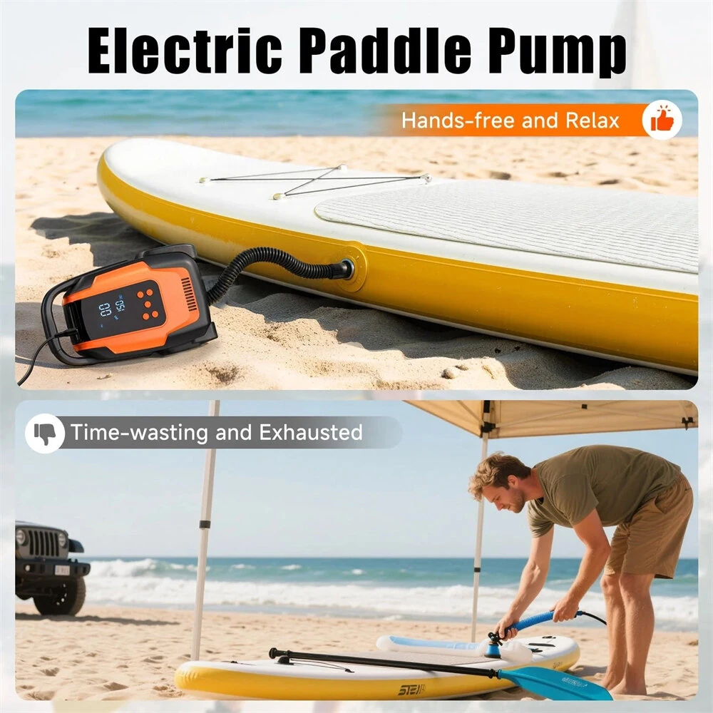 Electric SUP Air Pump 20 PSI High Pressure Portable Inflator Deflator Quick Inflation with Auto-Off 12V DC for Stand Up Paddle Boards Boats Car Tires — view 6