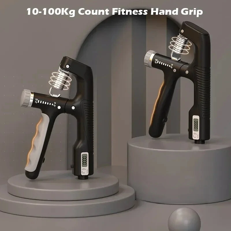Electronic Counting Handgrip Adjustable 10-100kg Hand Gripper Spring Mechanical Counting Finger Gripper Muscle Trainer Rehabilitation Training Fitness Device — view 3