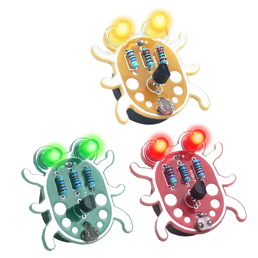 Electronic DIY Weevil Eye LED Light Kit Multiple Color Easy Assembly Student Experiment DIY Light Module Kit for Soldering — image 1