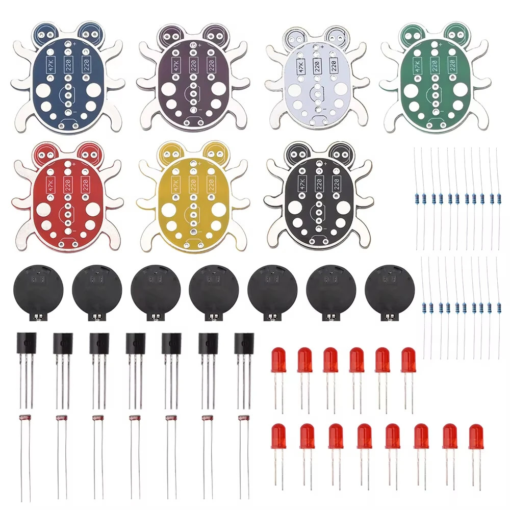 Electronic DIY Weevil Eye LED Light Kit Multiple Color Easy Assembly Student Experiment DIY Light Module Kit for Soldering — view 6