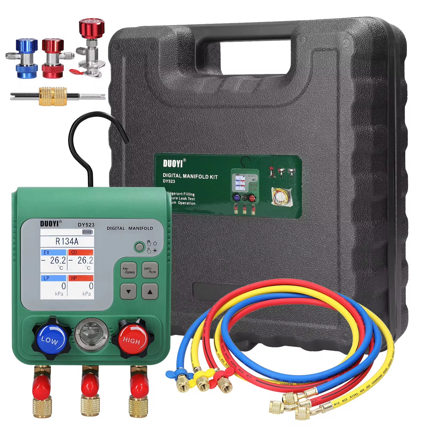 Electronic HVAC Manifold Gauge MT02 Dual Pressure Tester 92 Refrigerants Digital Processing for Auto Repair High Stability Chip