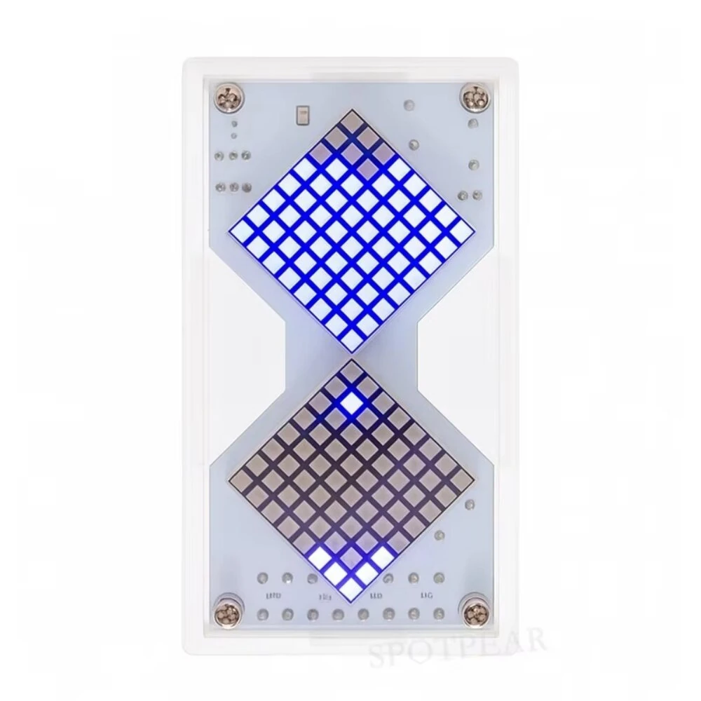 Electronic LED Dot Matrix Hourglass DIY Kit Gravity Sensor Adjustable Countdown Timer Clock Educational Soldering Practice Kit