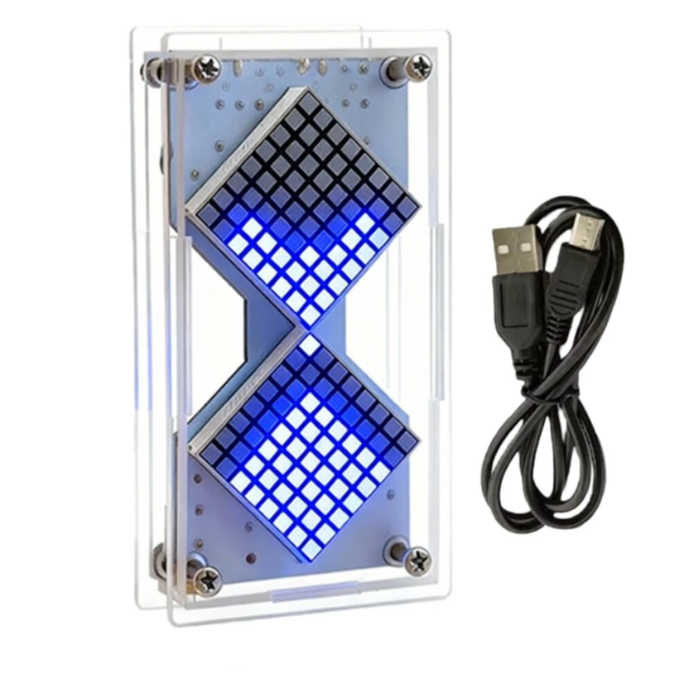Electronic LED Dot Matrix Hourglass DIY Kit Gravity Sensor Adjustable Countdown Timer Clock Educational Soldering Practice Kit — view 7