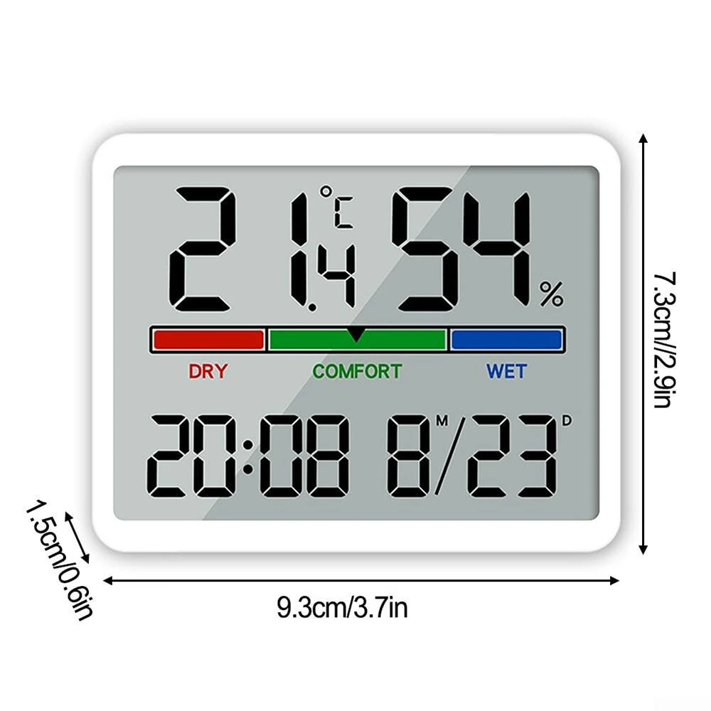 Electronic Multifunctional Magnetic Temperature Clock Wall Clock Digital Alarm Clock Large LCD Display Date Time Temperature and Humidity Display — view 8