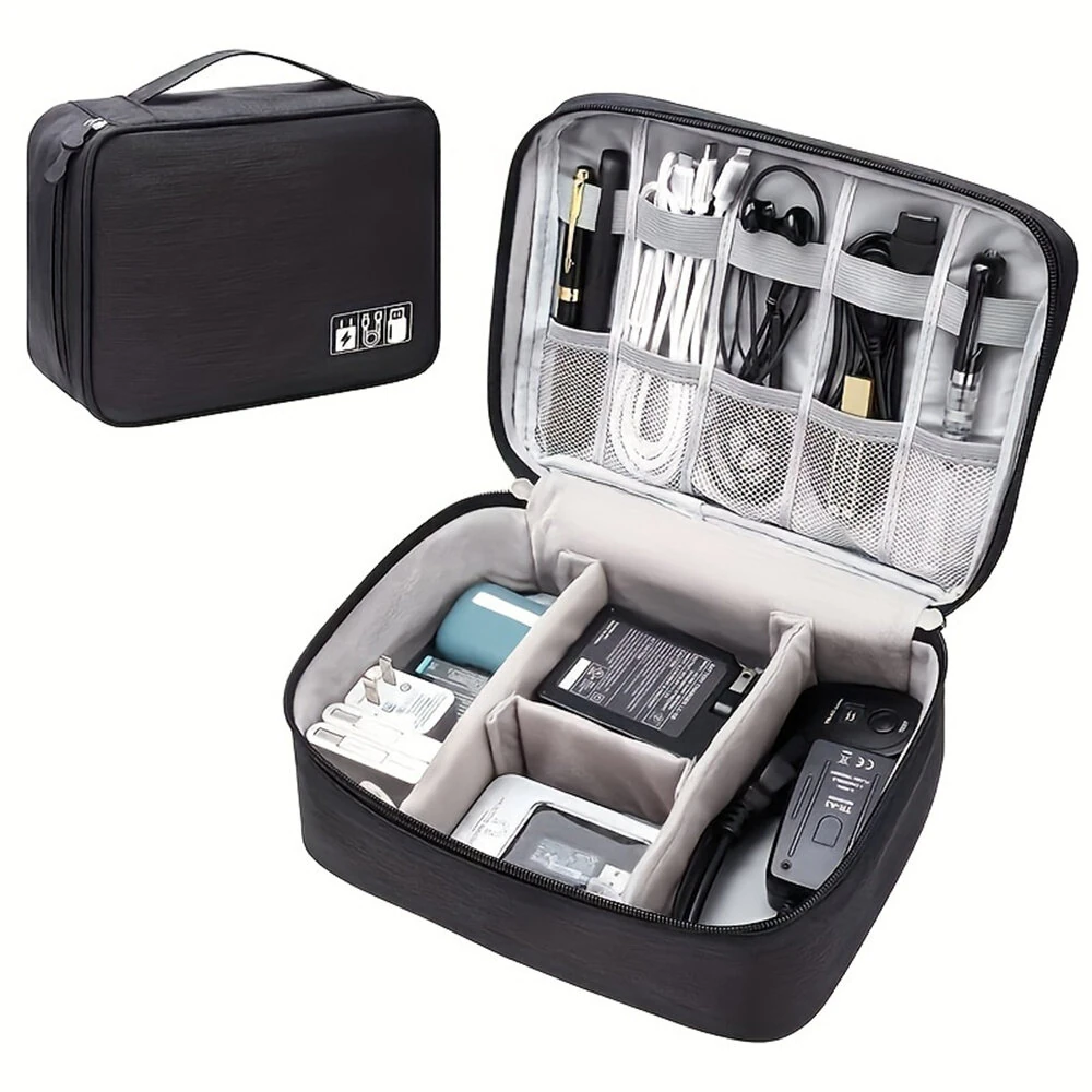 Electronic Storage Bag Data Cable Travel Charging Treasure Headphone Organizer Cosmetics Compartment Storage Digital Handbags — view 8