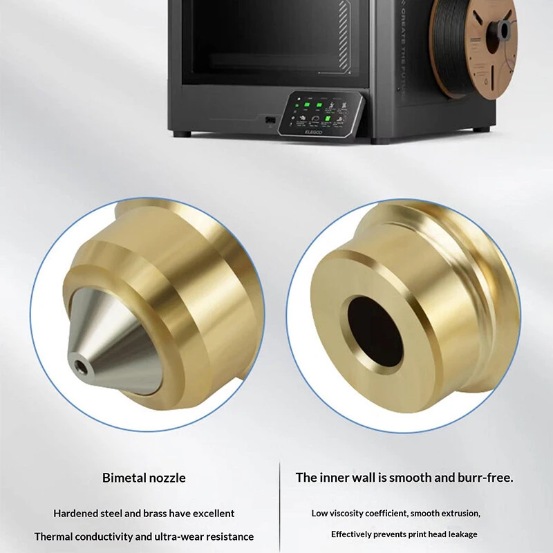 Elegoo Centauri Carbon Hotend Kit 350°C High Temperature Hardened Steel Nozzle 0.2/0.4/0.6/0.8mm High Flow Bi Metal for Abrasive Filament Nylon PEEK 3D Printer Upgrade — view 2