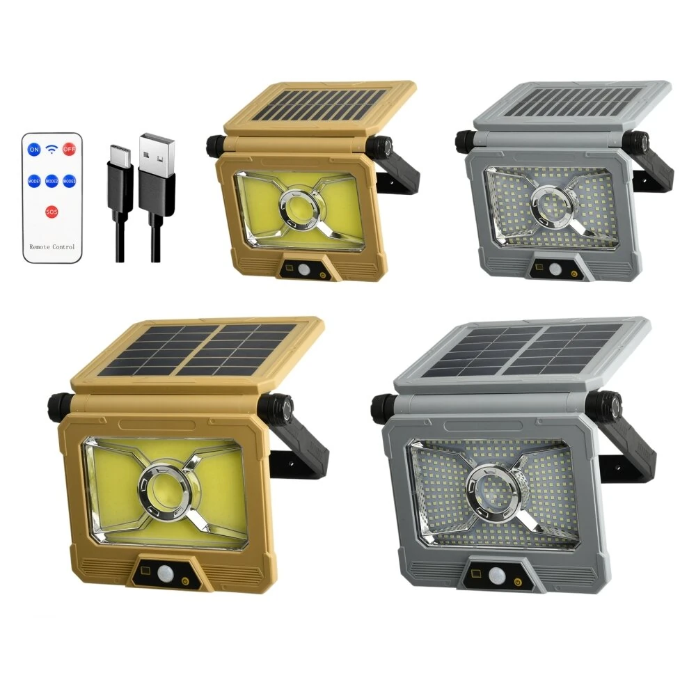 Elfeland 186 COB Solar Light 241 LED Solar Powered Motion Sensor Light 180° Adjustable Panel Wide Range Waterproof Energy-Efficient with Remote Control for Outdoor — view 3