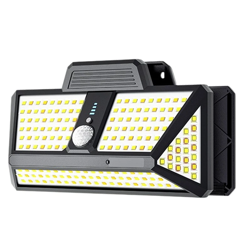 Elfeland 280 LED Solar Garden Light 270° Wide Angle 3 Lighting Modes Dual Charging Solar Power USB Rechargeable IP54 Waterproof Solar Wall Lamp with Remote for Outdoor Landscape Courtyard — image 1