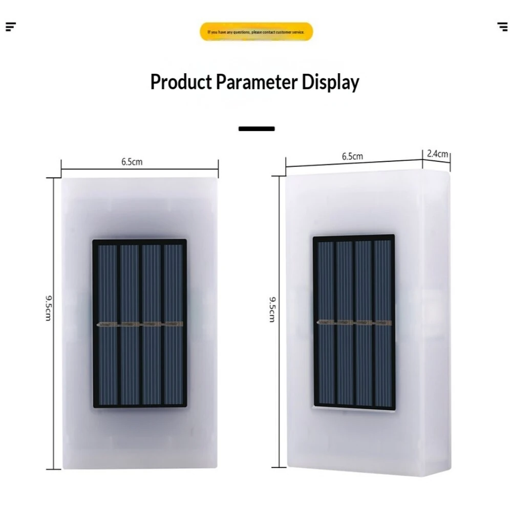 Elfeland 2Pcs 6LED Solar Wall Washer Light 2 Colors Lighting Auto On/Off Waterproof Dual-Side Design 600mAh Battery Solar Power Lamp for Garden Courtyard Landscape — view 5