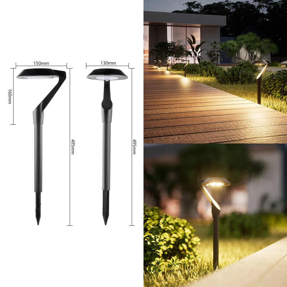 Elfeland 2Pcs SG04 Solar Lawn Light Intelligent Auto Light Sensor Solar Charging Waterproof Solar Ground Stake Light for Outdoor Landscape Garden Courtyard Pathway — view 2