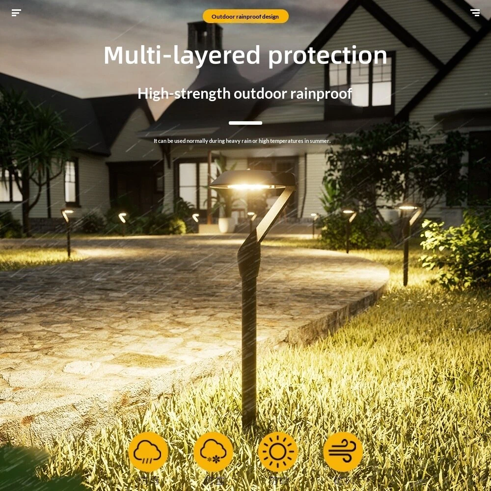 Elfeland 2Pcs SG04 Solar Lawn Light Intelligent Auto Light Sensor Solar Charging Waterproof Solar Ground Stake Light for Outdoor Landscape Garden Courtyard Pathway — view 3