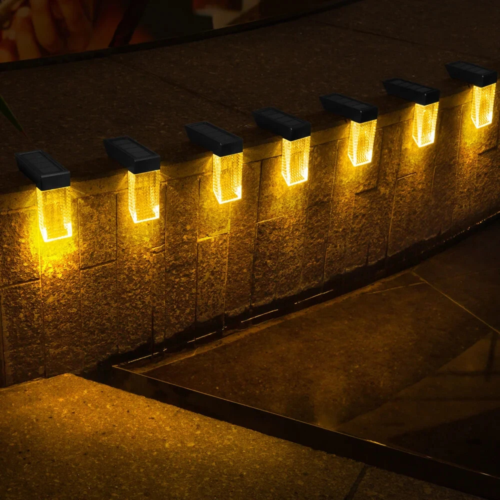Elfeland 2PCS Solar Lights Outdoor IP65 Waterproof Wall Lights with RGB Color for Courtyard Garden Fence Staircase Step Decoration — view 4