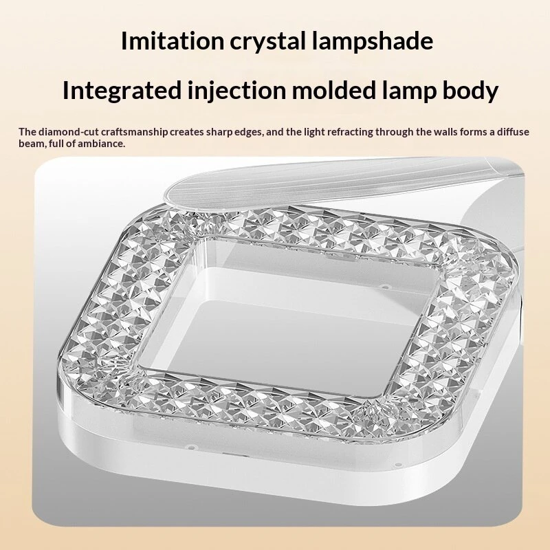 Elfeland 3/4-Head E27 LED Crystal Ceiling Fan Light 3 Color Temperature 2/4H Timer 3 Levels Speed Adjustable Fan Lamp Remote Control for Indoor Rooms — view 4