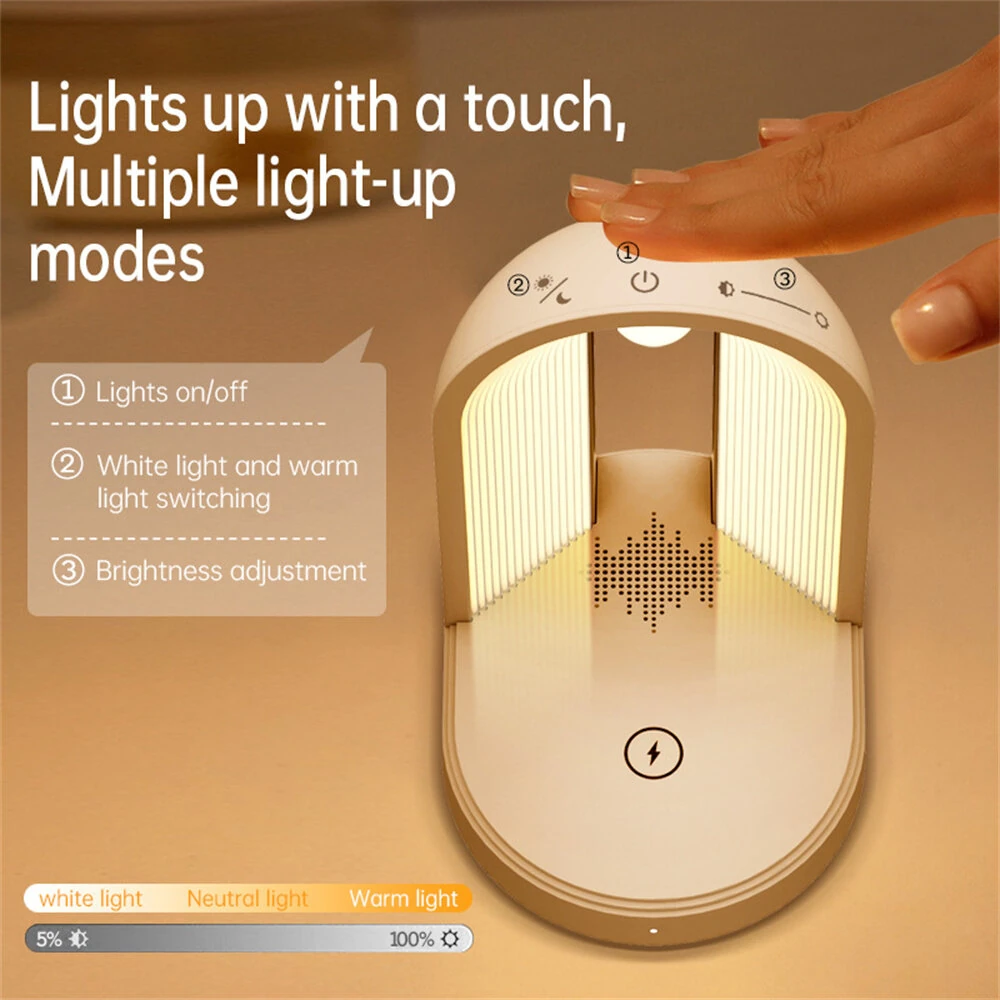 Elfeland 3 in 1 Night Light With Wireless Phone Charging Function Bluetooth Speaker Bedside Music Night Lamp — view 6