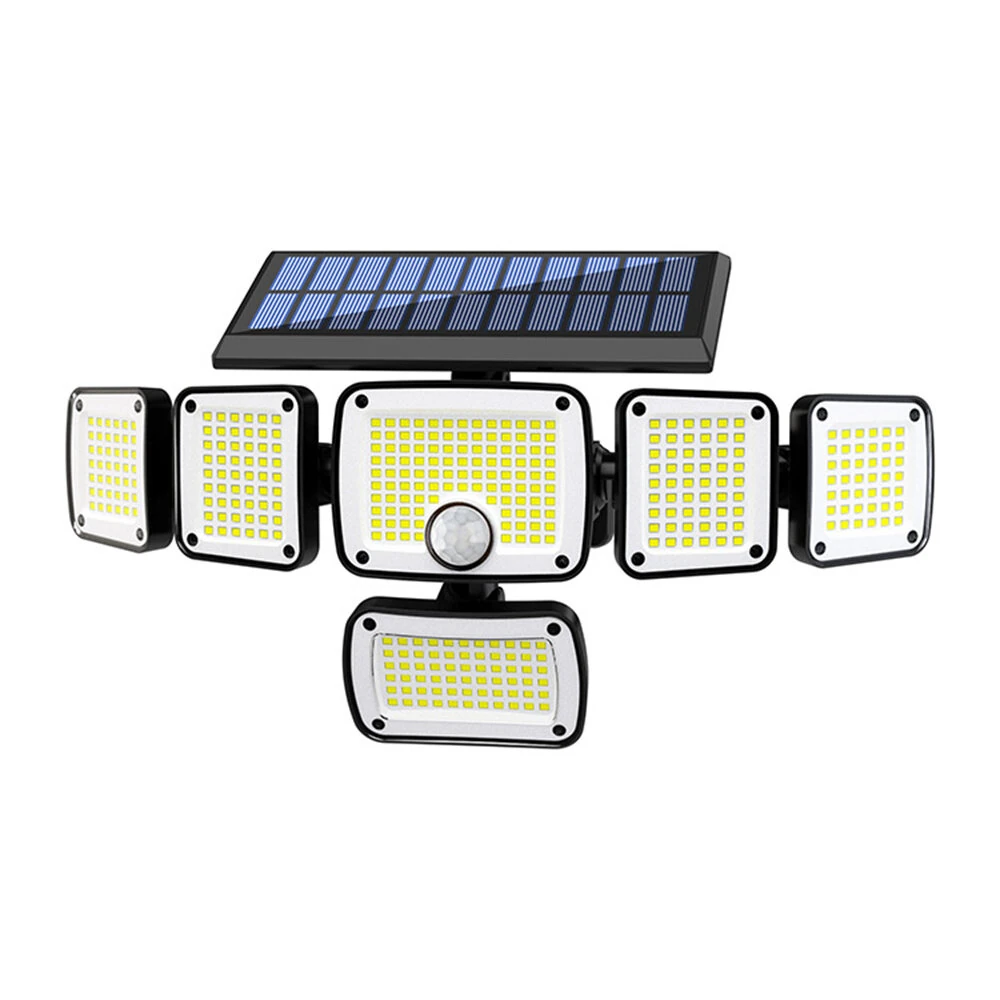 Elfeland 370 LED 6 Head Outdoor Solar Light, Motion Sensor, Wide-Angle Flood Illumination, Waterproof Outdoor Solar Lamp for Yard, Garden, Fence & Pathways