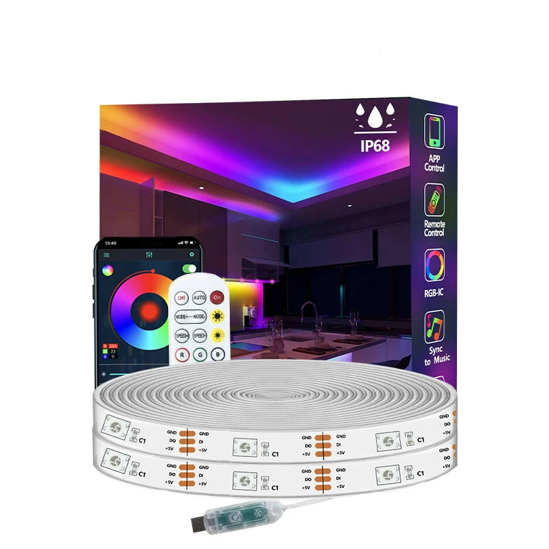 Elfeland 5/10/15m RGBIC Neon LED Strip Light Music Sync DIY Flexible Waterproof IP68 Neon Rope Light for Indoor Outdoor Decor Lighting — Elfeland