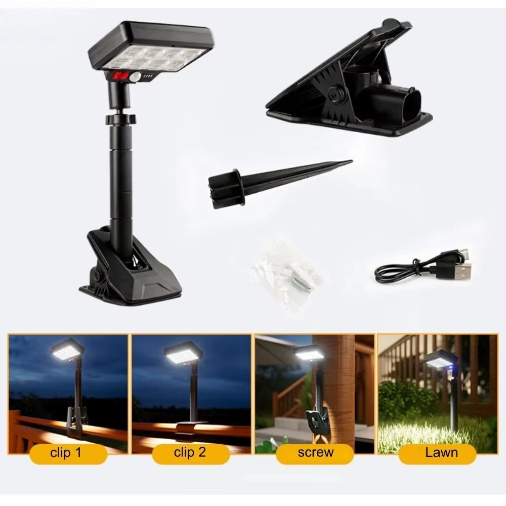 Elfeland 96/69 LED Solar Rechargeable LED Light 180° PIR Motion Sensor Wide Angle 3 Lighting Adjustable Waterproof Wall-Mounted Solar LED Lamp for Outdoor Garden Yard — view 2