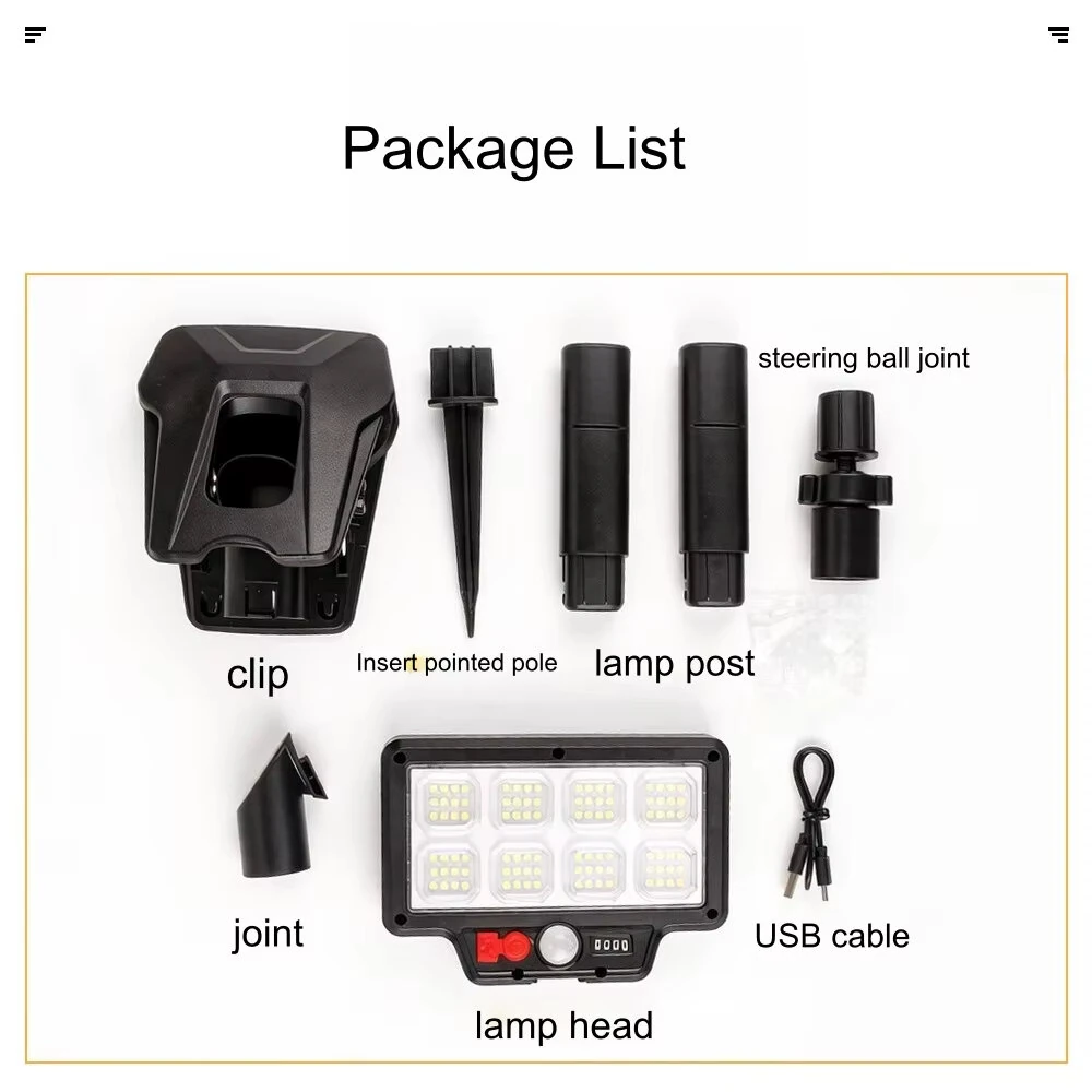 Elfeland 96/69 LED Solar Rechargeable LED Light 180° PIR Motion Sensor Wide Angle 3 Lighting Adjustable Waterproof Wall-Mounted Solar LED Lamp for Outdoor Garden Yard — view 7