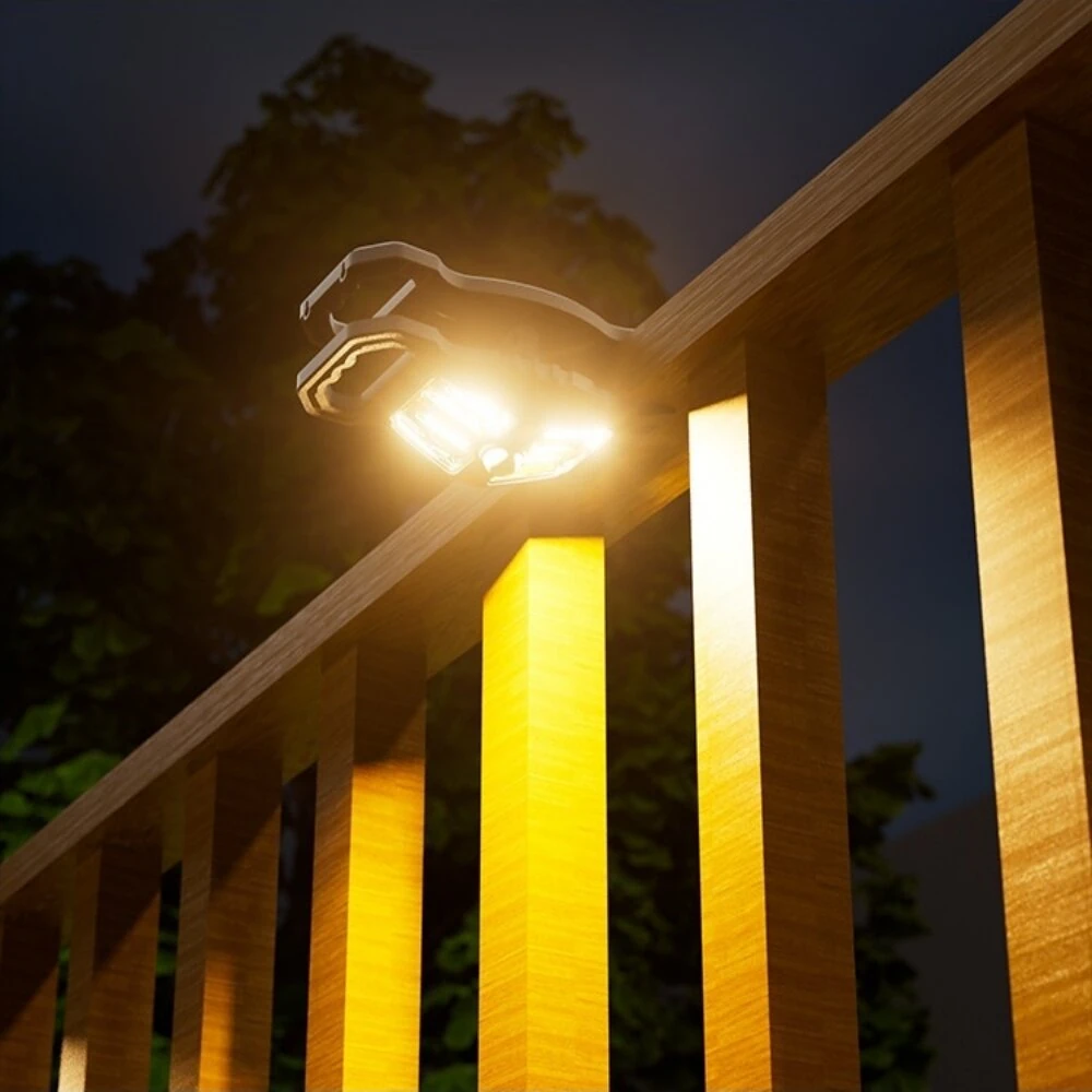 Elfeland 96 LED/ 98 COB Solar Clip-On Light 3 Lighting Modes Auto Lighting Control Wide Sensor Angle Waterproof Type-C Solar Charging Wall Lamp for Outdoor Garden Courtyard Porch — view 2