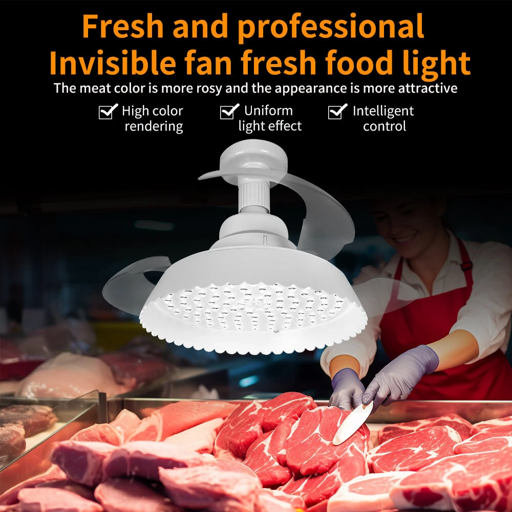 Elfeland E27 LED Fresh Food Fan Light with Retractable Blades 6000K Color Temperature Ra95 4-Speed Wind Remote Control Celling Fan Lamp — view 2