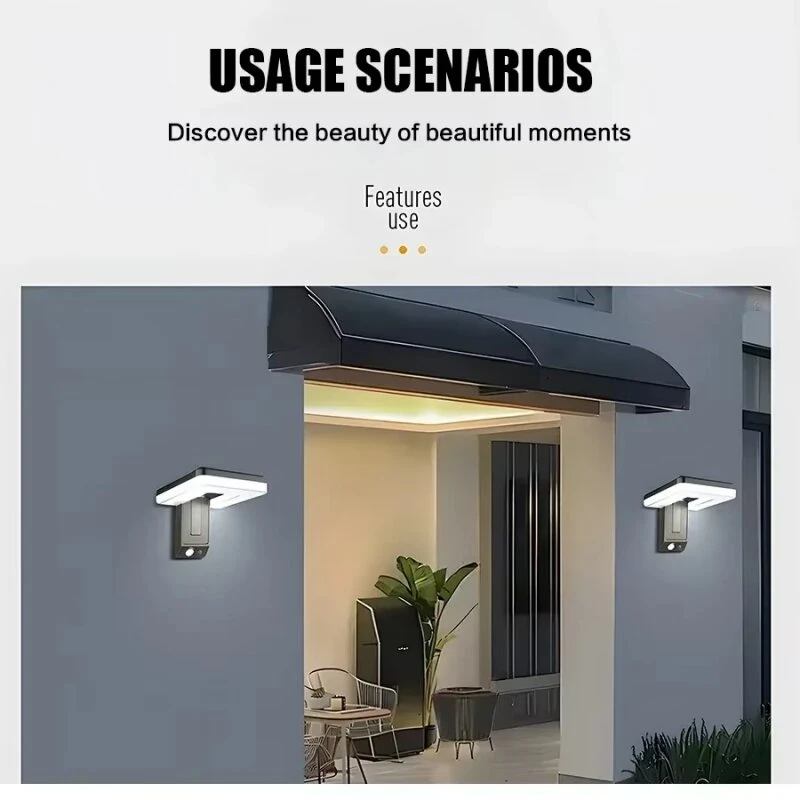 Elfeland Foldable Solar Wall Light with 32 LEDs, Motion Sensor, 3 Lighting Modes & 120° Adjustable Design, Waterproof Outdoor Light for Garden & Yard — view 6
