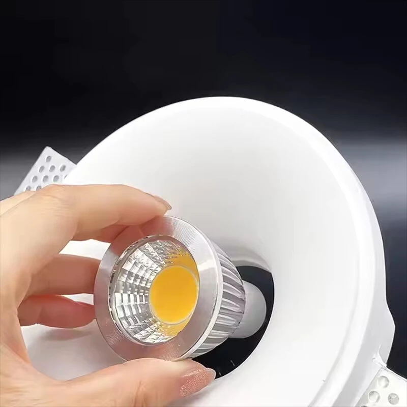 Elfeland GU10 Recessed Gypsum Downlight Anti-Glare Round/ Square LED Spotlight for Living Room Bedroom Home Lighting — view 4