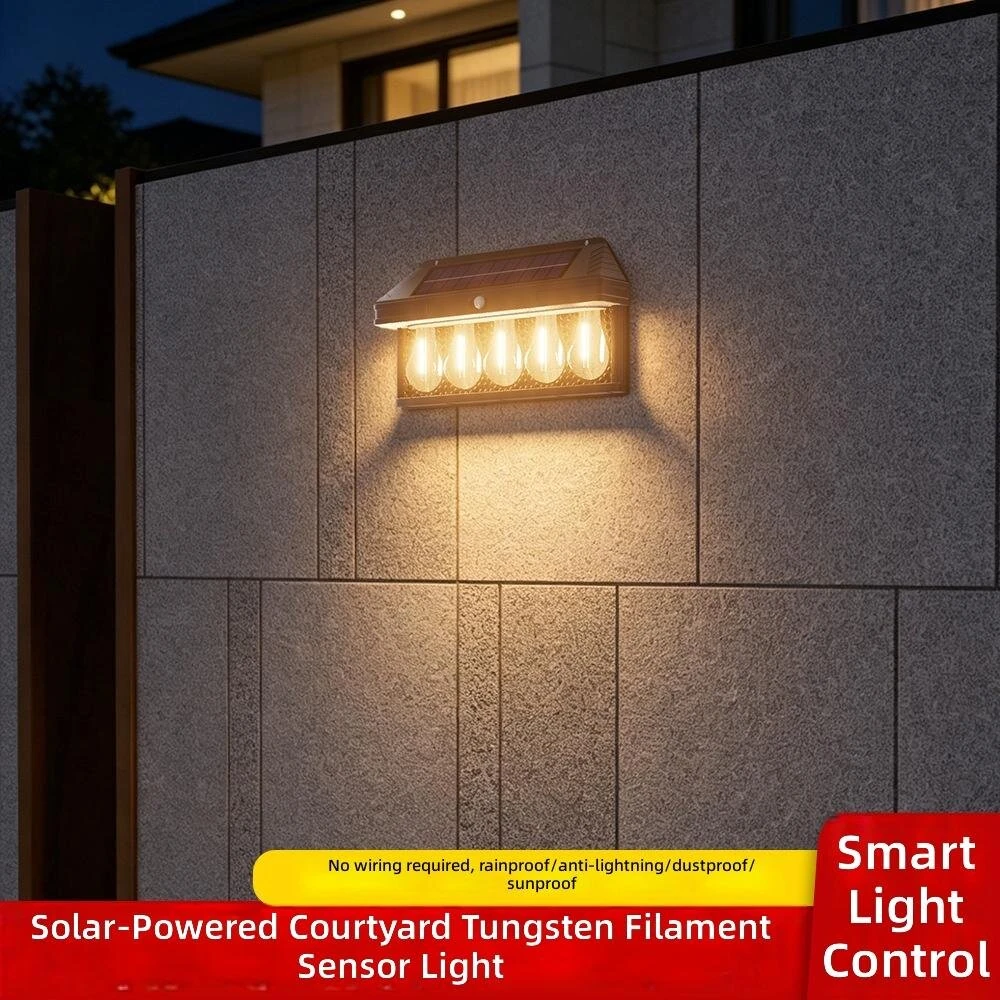Elfeland HW-779 Solar Light with Motion Sensor 3 Modes Warm Light IP65 Waterproof Solar Lamp Garden Wall Light for Outdoor Use — view 4