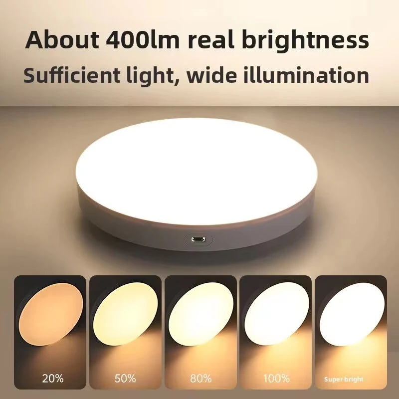 Elfeland Motion Sensor Rechargeable LED Ceiling Light 10000mAh 3 Colors Temperature Adjustable Ceiling Lamp with Remote Control — view 6