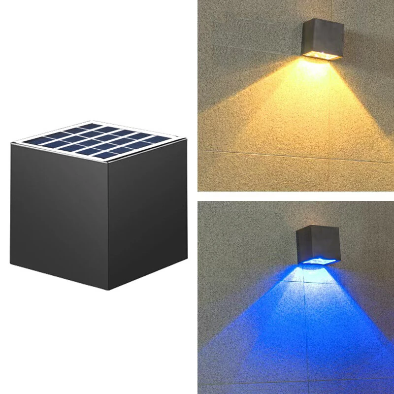 Elfeland SL-870 Wire-free High Bright Solar Wall Lights with Intelligent On/Off Control Waterproof Design Energy Saving Outdoors Wall Lamps for Garden Patio Fence Decoration