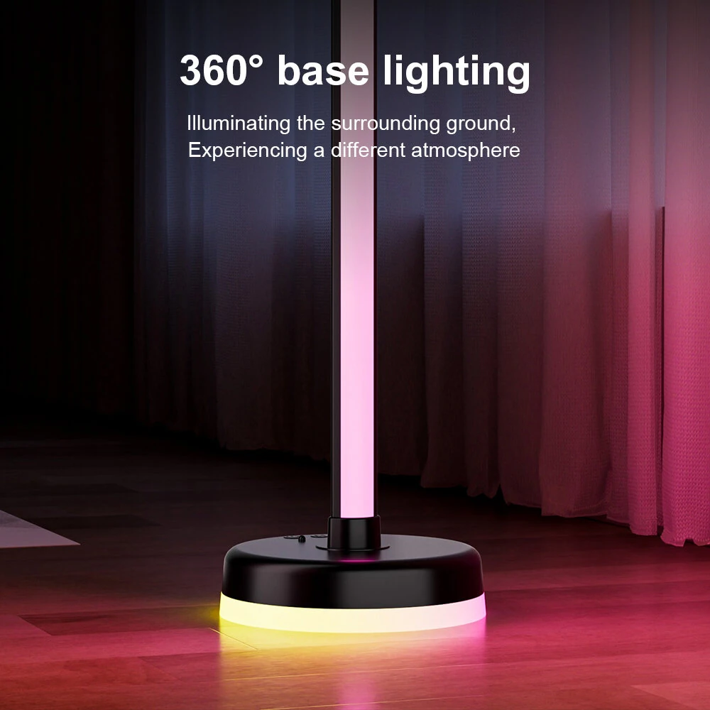 Elfeland Smart LED Floor Lamp 1400mm 12W RGBIC bluetooth App Control Music Sync 16 Million Colors Dimmable Corner Floor Light with Remote Control — view 9