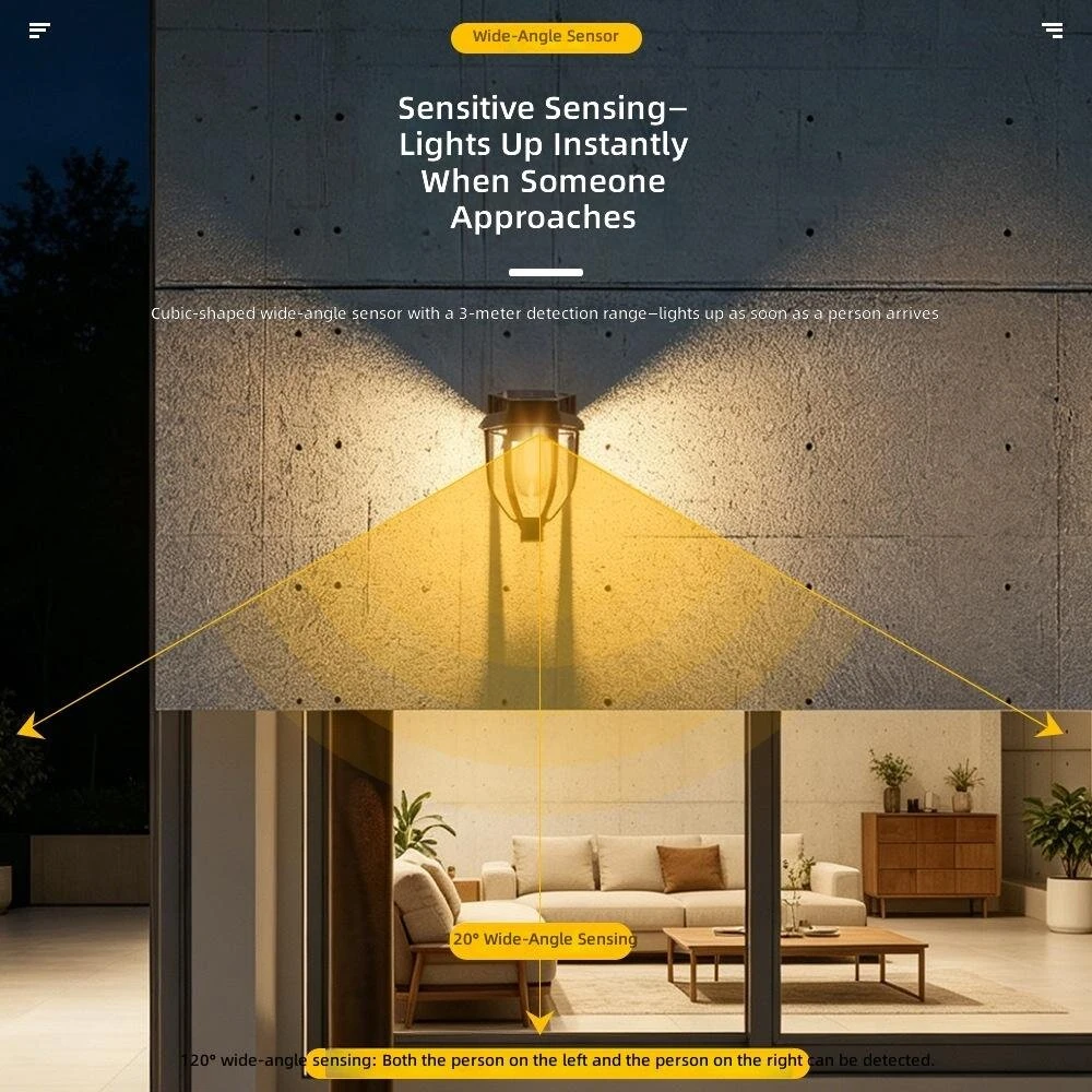 Elfeland Solar Garden Stake Light Motion Sensor Waterproof 3 Lighting Modes Solar Pathway Light for Lawn Yard Driveway — view 3