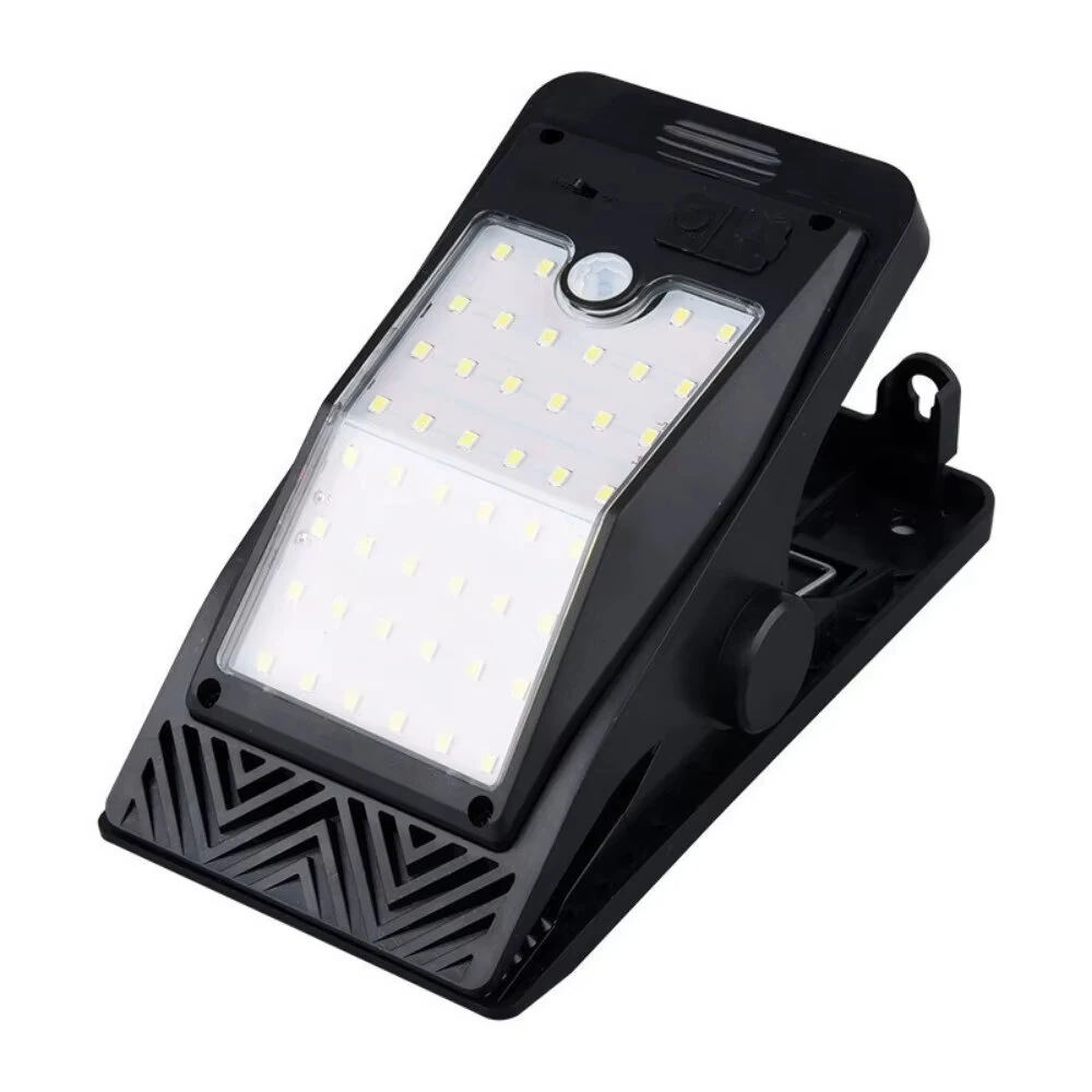 Elfeland Solar LED Clip Light with 360° Illumination, Adjustable Angle & Motion Sensor, 3 Lighting Modes, Waterproof Outdoor Light for Patio, Garden & Camping — Elfeland