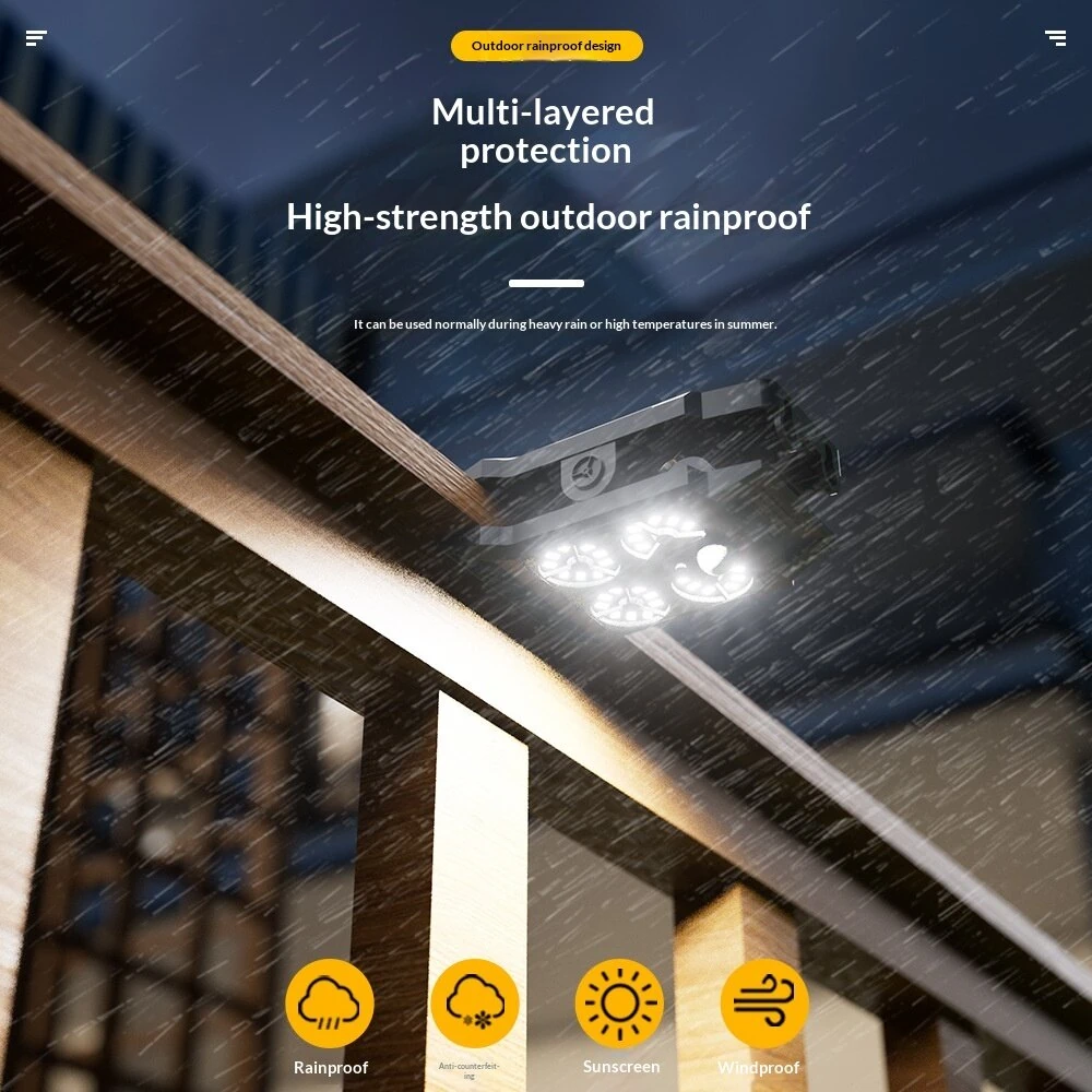 Elfeland Solar Powered Clip Light Multi-Lighting Modes Wide Angle Sensor IP65 Waterproof Solar Charging Wall Lamp for Outdoor Garden Courtyard — view 3