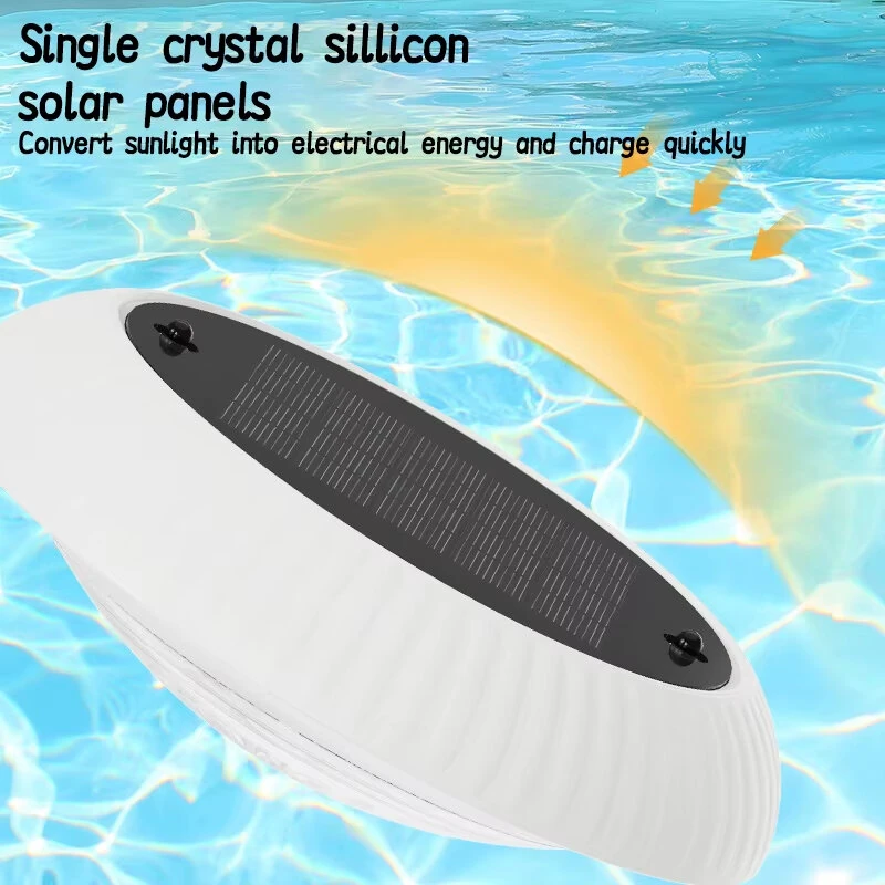 Elfeland Solar RGB Floating Pool Light with Remote Control 6 RGB Lighting 360° Dual Side Lighting IP67 Waterproof Solar Powered LED Light for Pool Garden Pond — view 2