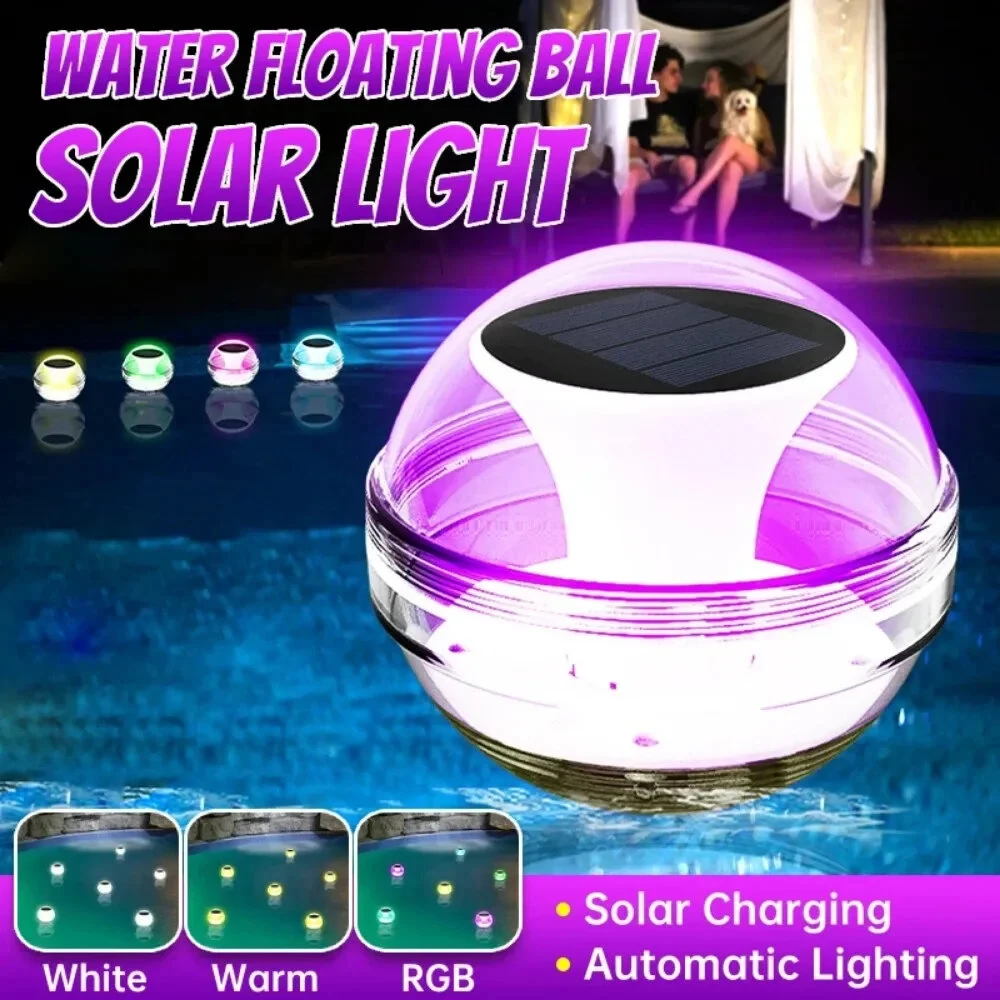 Elfeland Solar Water Drift Light Waterproof LED Solar Glow Ball Lamp 3 Lighting Modes Pools Pond Fountain Garden Party Home Decoration — view 3