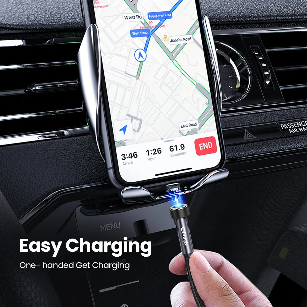 Elough 540 Magnetic 3A USB-A to iP/Type-C/Micro USB Cable Fast Charging Data Transmission Copper Core Line 1M/2M Long for iPhone 13 14 14Pro for Xiaomi 13 for Samsung Galaxy S23 — view 3