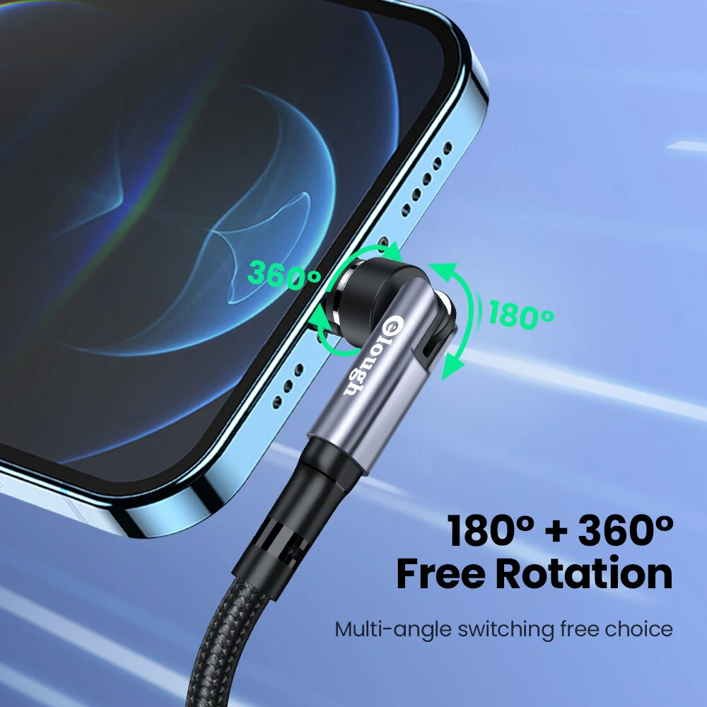 Elough 540 Magnetic 3A USB-A to iP/Type-C/Micro USB Cable Fast Charging Data Transmission Copper Core Line 1M/2M Long for iPhone 13 14 14Pro for Xiaomi 13 for Samsung Galaxy S23 — view 6