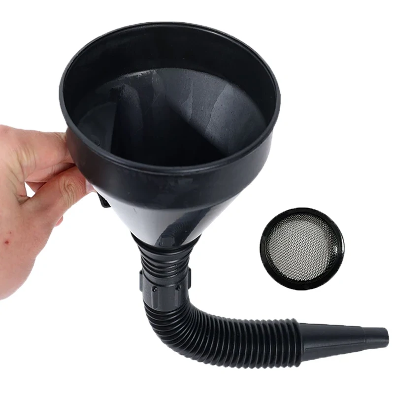 Engine Refueling Funnel Oil Filling Strainer Car Motorcycle Extension Pipe Hose Funnels Tool with Oil Filter Mesh — view 2