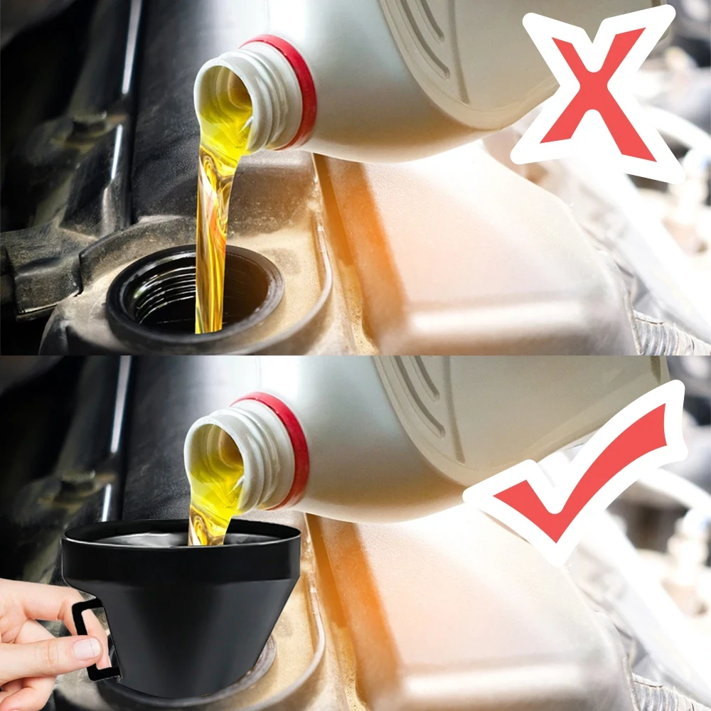 Engine Refueling Funnel Oil Filling Strainer Car Motorcycle Extension Pipe Hose Funnels Tool with Oil Filter Mesh — view 7